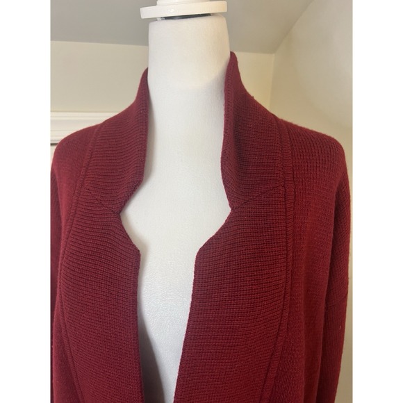 Madewell Sweater Blazer Jacket Red Burgundy Small Merino Wool - Picture 2 of 9